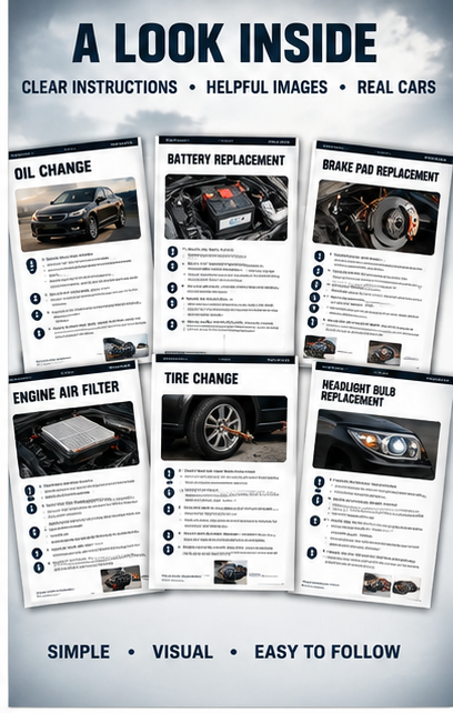 Preview of pages inside the DIY Car Care Guide